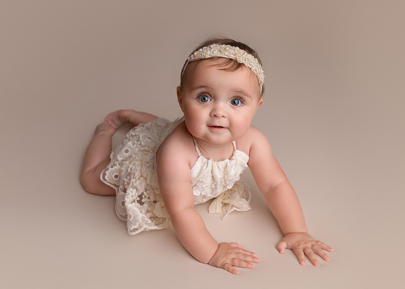 Baby girl sitter/milestone photo shoot in studio Hereford, Herefordshire