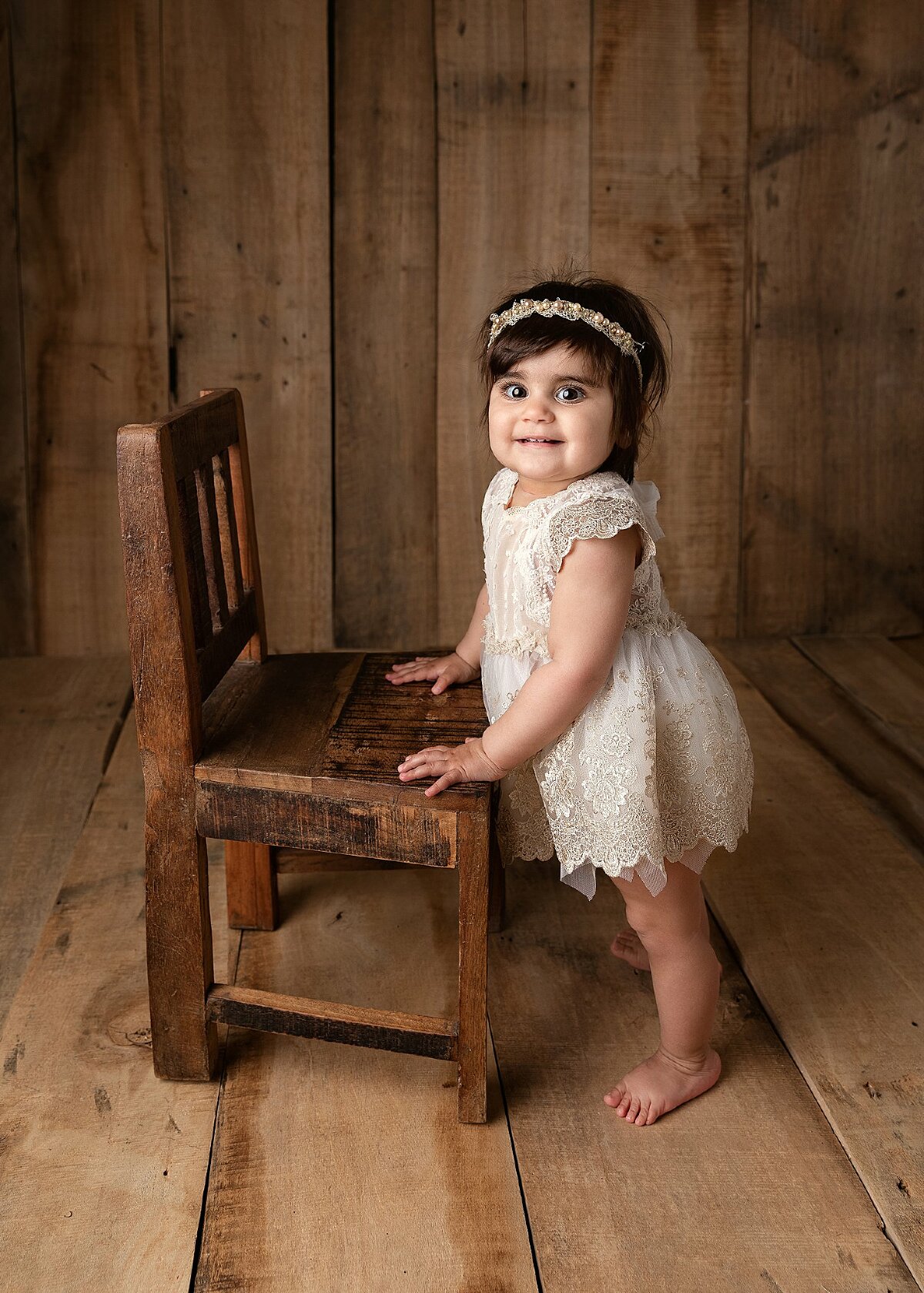 Baby girl sitter/milestone photo shoot in studio Hereford, Herefordshire